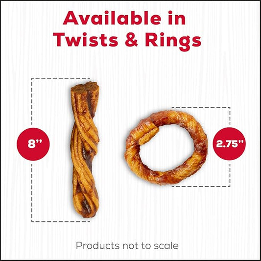 Rawhide Free Twists Dog Chews, Made with Real Beef, 3 Count