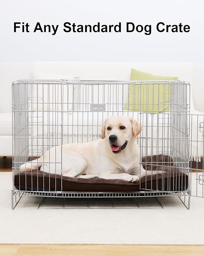 Dog Crate Bed for X Large Size Dogs,XL Washable Dog Kennel Pad Ultra Soft Pet Sleeping Mat for Cages,Anti-Slip Bottom,41x27 inch,Brown