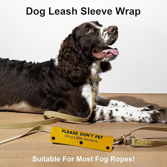YROVWENQ Little Anxious Sleeve - Yellow Dog Leash Wrap Anxious Dogs with Please Don't Pet - I'm Anxious Warning
