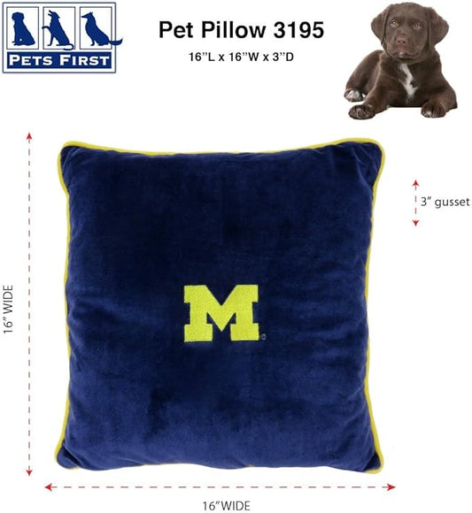 Pets First NCAA Michigan Wolverines Pet Accessories- Cozy & Warm Dog Pillow