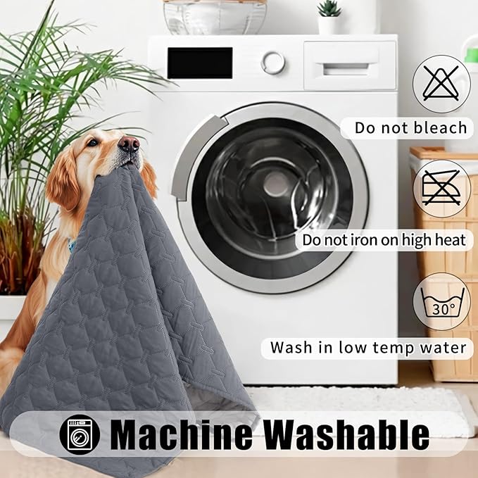 Smiry Waterproof Dog Blanket, Soft Dog Bed Cover Pet Blanket, Reversible Couch Cover for Dogs Washable, Pet Couch Covers for Sofa Furniture Protector for Puppy Cat (82x120 Inch, Grey/Light Grey)