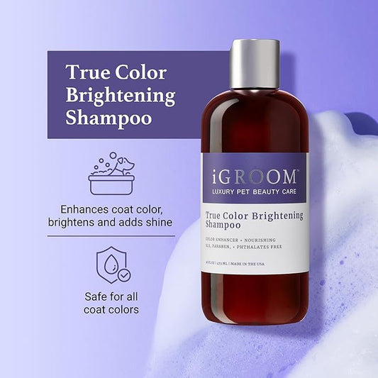 iGroom True Color Dog Shampoo, Luxury Pet Beauty Care, Enhance and Restore Natural Coat Color, Add Moisture, Made in USA, 1 gal