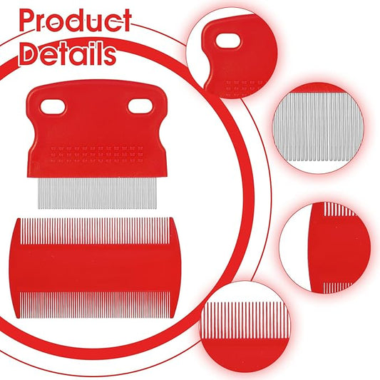 12 Pcs Pet Flea Comb Cat Metal Dog Comb Massage Dog Flea Comb Lice Combs Tick Comb for Dogs Flea Brush for Cat Fluffy hair Dog Grooming Tools