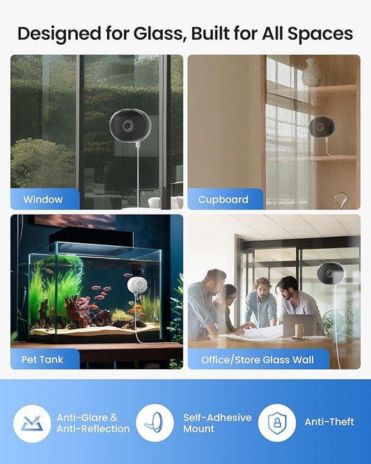 ZOSI 2 x C680 2K Window Security Camera with Full Color Night Vision, 3MP Indoor Plug-in WiFi Camera for Home Security, Human Vehicle Detection, 2.4/5GHz WiFi, 24/7 Recording, Easy Install
