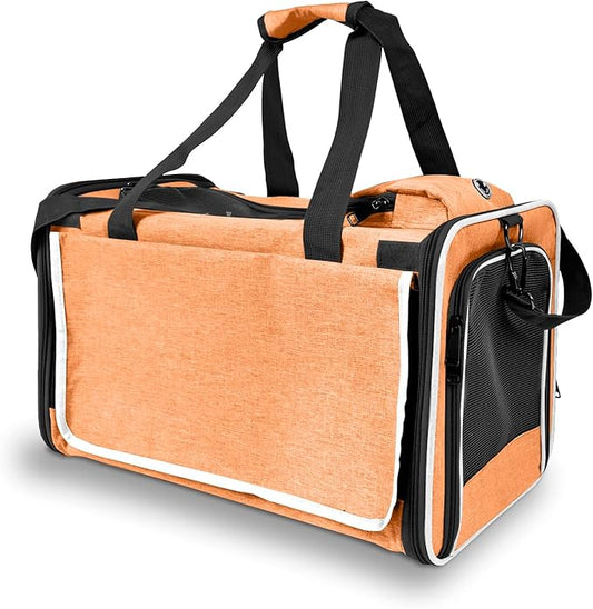 Dog Carry Bag for Puppy Pet Soft-Shell Portable Kennel Crate for 0-15 lbs Foldable Pomeranian Travel Cage Tea Cup Yorkie Carrier Purse Indoor Carrying Case Dog Supply Melon Tiny Dog Melon