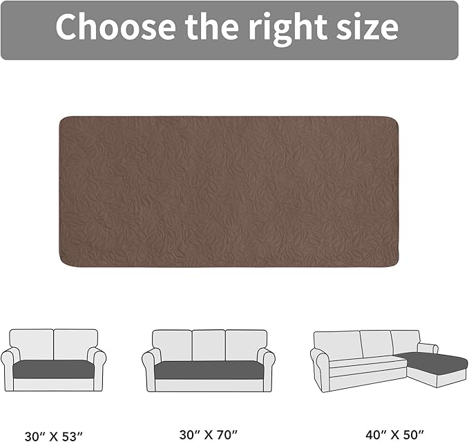 Easy-Going Waterproof Dog Bed Cover Reversible Leak Proof Pet Blanket Replacement Mat for Furniture Washable Couch Cover Sofa Cover for Dogs Cat(40x50 Inch, Brown/Beige)