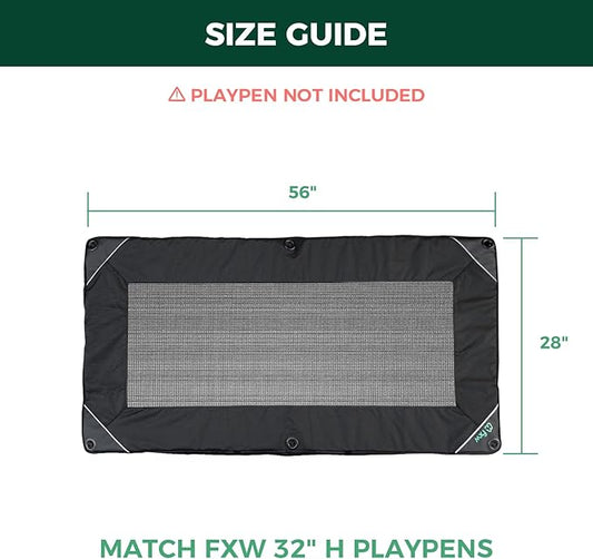 FXW Mesh Top Cover Specialized for FXW Dog Playpen (Not Suitable for Other Brands), Fits for FXW 32"/40"/45" H 6 Panels Homeplus/Rollick/Instant Dog Playpen│Patent Pending (Playpen not Included)