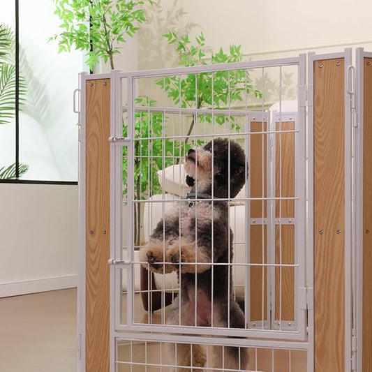 Heavy Duty Dog Playpen 32 Inch Height - Indoor Outdoor Pet Fence Enclosure for Medium and Small Dogs - Foldable Puppy Exercise Pen for Indoor and RV Camping or Yard