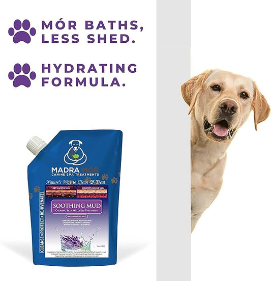 Worldwide Nutrition Bundle: Madra Mor Soothing Mud - Dog Essentials Mud Bath, Dog Grooming, Dry Skin for Dogs Treatment, Dog Coat Skin Care Products - 10oz Pouch & Multi-Purpose Key Chain