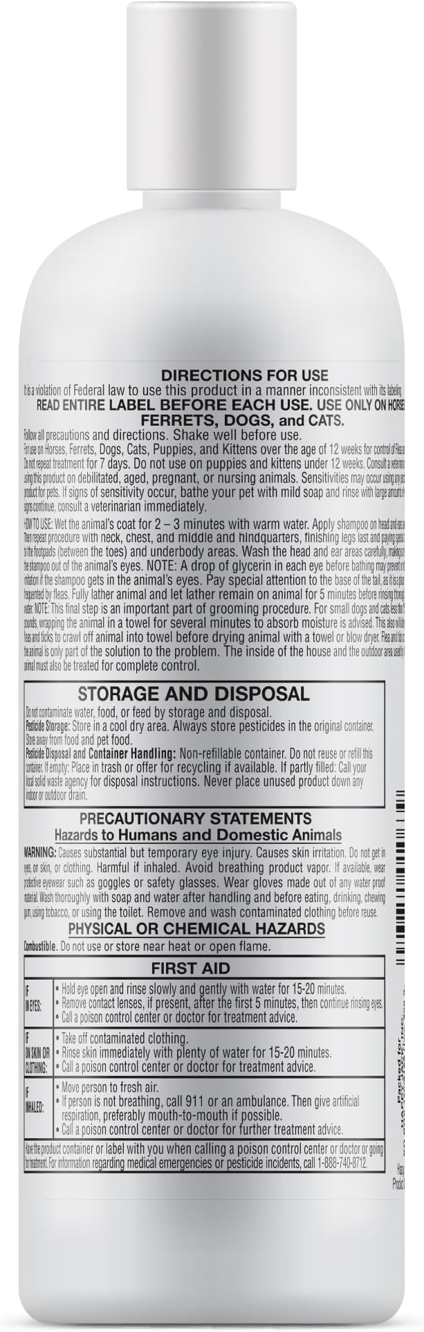 Happy Jack Paracide Flea & Tick Shampoo and Treatment for Dogs & Cats, Flea and Tick Prevention for Pets, 8 oz