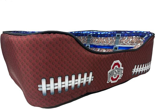 NCAA Ohio State Seminoles Stadium Dog Bed, Pet Pillow Bed for Dogs, Sporty Football Dog Bed and Lounge Cushion