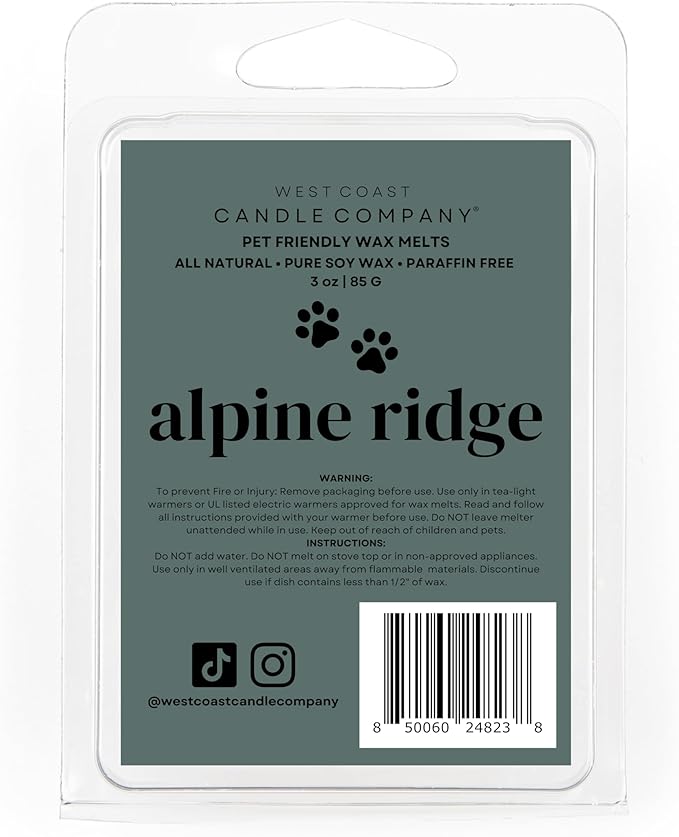 Pet Friendly Wax Melts | Pet Safe Wax Melts | All Natural Dog Safe Wax Melts | Non-Toxic Wax Melts | Pet Odor Eliminator | Pure Soy Wax Melts | Veterinarian Approved (Alpine Ridge)