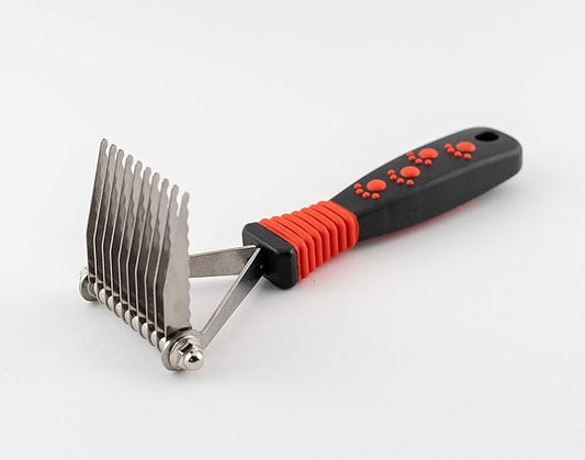 RYAN'S PET SUPPLIES Paw Brothers 10-Blade Dematting Tool for Dog Grooming, Professional Grade, Stainless Steel Blades, Comfort Grip, Gentle on Skin