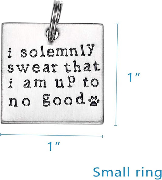 LParkin I Solemnly Swear That I am up to no Good! - Unique Pet Id Tag - Dog Tag - Cat Tag