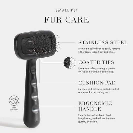 Tweezerman Dog and Cat Slicker Brush for Small Pets, Grooming Brush with Coated Bristles to Prevent Scratching and Ergonomic Handle