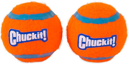 Chuckit! Dog Tennis Ball Dog Toy, Large (3 Inch Diameter) for dogs 60-100 lbs, Pack of 2