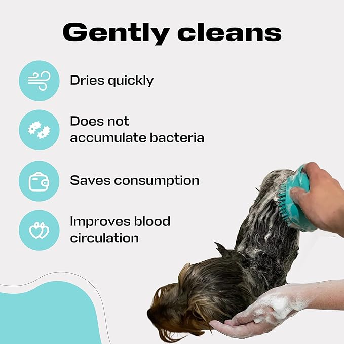 Pet Grooming Bath Massage Brush for Dogs and Cats โ Perfect for Bathing and Shedding