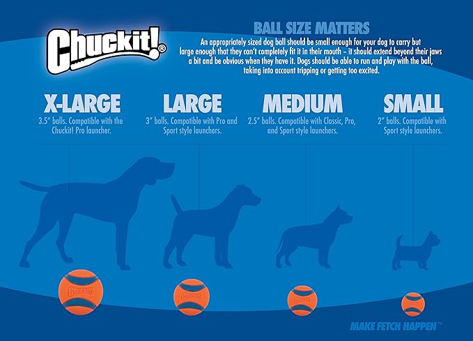 Chuckit Air Fetch Ball Dog Toy, Medium (2.5 Inch Diameter), for dogs 20-60 lbs