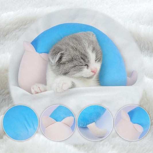 Dog Pillow,Pet Cat Pillow,Dog Pillows for Small Dogs,Dog Neck Pillow,Soft Kitten Pillow,Machine Washable Dog U-Shaped Pillow,Joint Relief Sleeping Improve for Pets, Purple,M