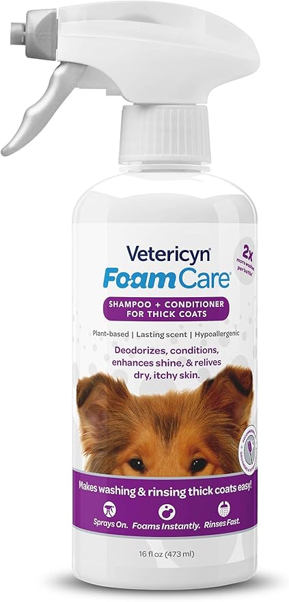 Vetericyn All-in 1 Multifunctional Puppy Supplement and FoamCare Spray-On Thick Coat Puppy Shampoo and Conditioner