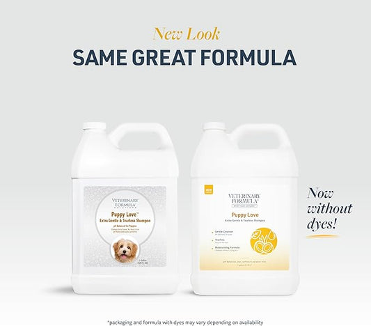 Veterinary Formula Smart Coat Complex Puppy Love Extra Gentle Tearless Shampoo, 128 Fl oz / 1 Gallon – For Pups Over 6 Weeks – With Fresh Scent, Long-Lasting Clean – Won't Dry Out Delicate Skin