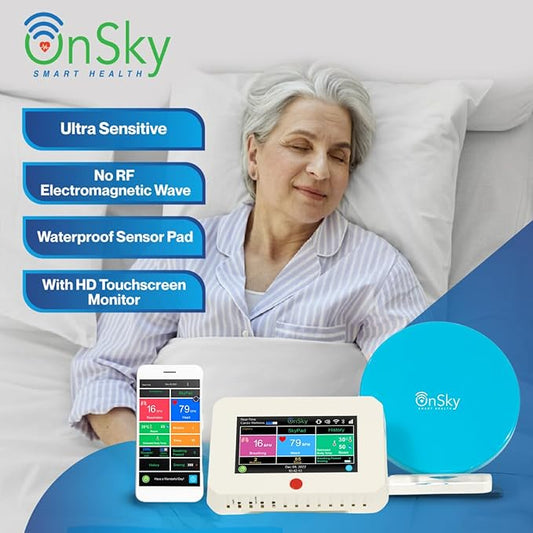 SkyPad FDA-Cleared Contactless Heart Rate & Breathing Monitor, Adult & Children Home Health Care - Senior & Nursing Home - Continuously Monitor Sleep & Wellness Anywhere Anytime - Urgency Alert