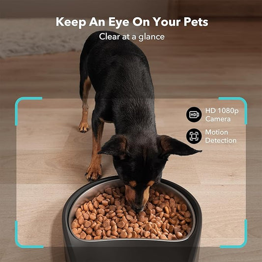 PETLIBRO Automatic Cat Feeder with Camera, 1080P HD Video with Night Vision, 5G WiFi Pet Feeder with 2-Way Audio, Low Food & Blockage Sensor, Motion & Sound Alerts for Cat & Dog Single Tray