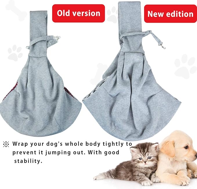 Dog and Cat Sling Carrier Little Pet Carrier Shoulder Crossbody Pet Slings for Outdoor Traveling Subway (Gray)