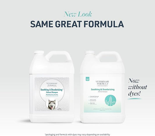 Veterinary Formula Smart Coat Complex Soothing and Deodorizing Oatmeal Shampoo for Dogs, 128 Fl oz – Baking Soda Eliminates Odors, Aloe Vera & Oatmeal Cleanse and Hydrate Skin – Long-Lasting Fragrance