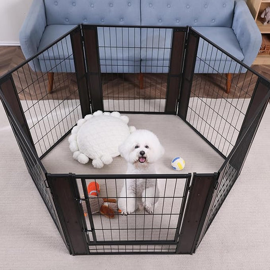Heavy Duty Dog Playpen 32 Inch Height - Indoor Outdoor Pet Fence Enclosure for Medium and Small Dogs - Foldable Puppy Exercise Pen for Indoor and RV Camping or Yard