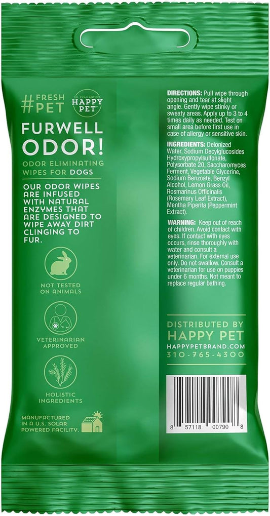Happy Pet Furwell Odor! Deodorizing Spray for Dogs | Peppermint and Lemongrass | Aloe Infused for Soft, Shiny, Hydrated Fur | Odor Eliminating | Veterinarian Recommended | Paraben, Sulfate Free 8 oz