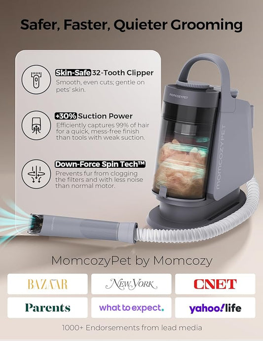 Dog Grooming Kit, FurEase Dog Grooming Vacuum with Dog Clippers, 13000Pa Powerful Pet Grooming Vacuum with 5 Pet Grooming Tools, 2.8L Dust Cup, Dog Vacuum for Shedding Grooming