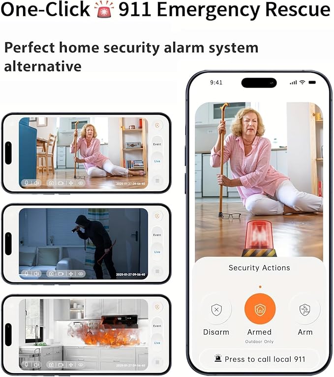 Security Cameras Indoor, 2K 5G&2.4Ghz WiFi Camera for Security Home with 911 Monitor Alert, 360 PTZ Baby/Pet/Dog Camera AI Search Motion Detection, Color Night Vision, Speaker, US Cloud Storage, 2Pack