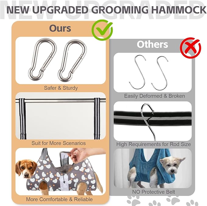 Dog Grooming Hammock for Medium/Large Dogs with Nail Clippers/Nail Trimmers, Dog Grooming Harness for Nail Trimming, Pet Grooming Sling Helper