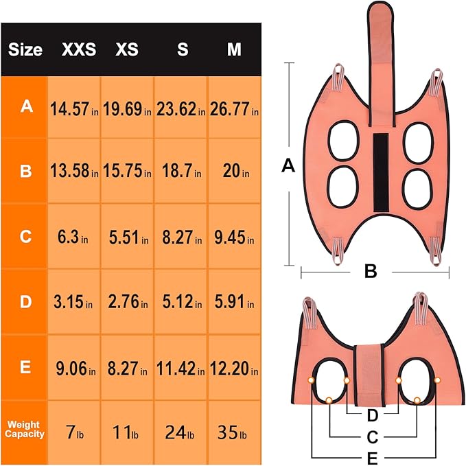 Dog Grooming Hammock,XXS Pet Grooming Harness for Extra Small Dogs,Dog Hanging Harness for Nail Trimming,Dog Nail Hammock,Dog Grooming Sling Holder with Wide Strap on Pet Restraint Bag