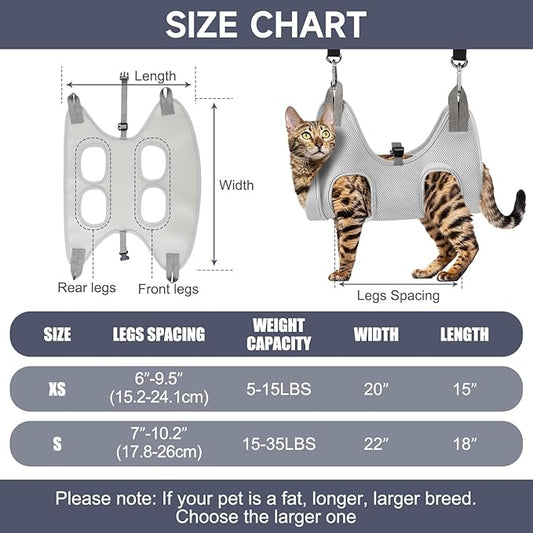 Dog Grooming Hammock, Dog Grooming Harness, Dog Nail Trimming Restraint, Dog Nail Clippers for Small Dogs,Grooming Hammock for Small Dogs, Pet Grooming Hammock (Extra Small)