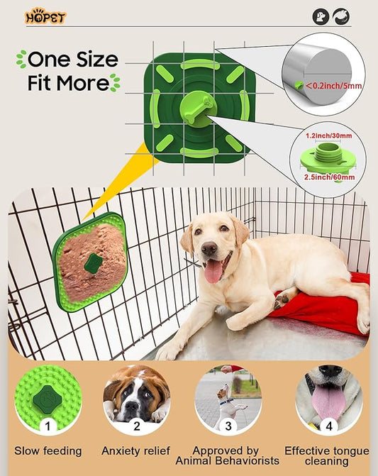 HOPET Licking Mat for Dogs Crate, Interactive Large 7.1" Size Lick Mats for Boredom Relief & Anxiety Reduction, Soft & Safe Peanut Butter Lick Pad for Training(Square-Shaped)