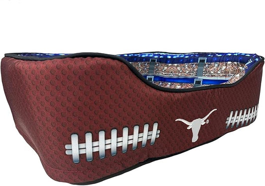 NCAA Texas Longhorns Stadium Dog Bed, Pet Pillow Bed for Dogs, Sporty Football Dog Bed and Lounge Cushion