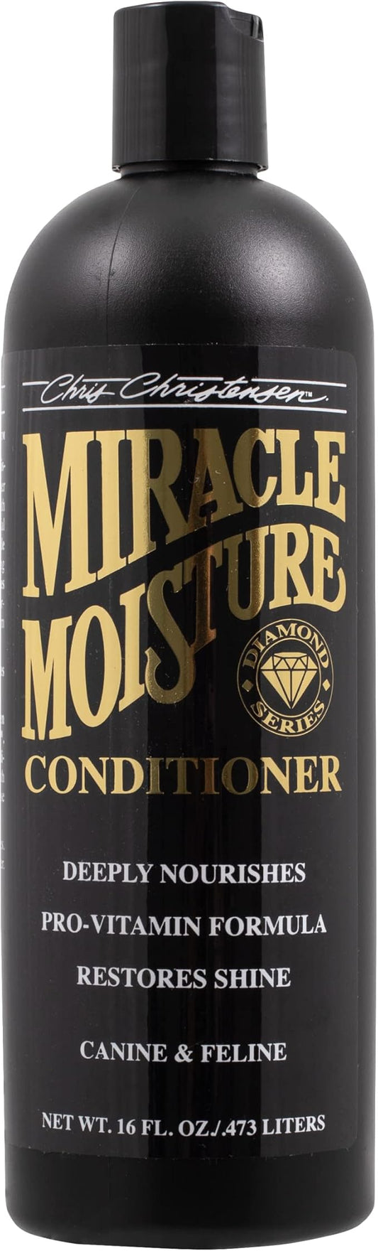 Chris Christensen Miracle Moisture Shampoo and Conditioner Bundle: Diamond Series Miracle Conditioner, Deep Hydration, 16 oz. - Diamond Series Miracle Shampoo, Strengthen Coat, 16 oz.