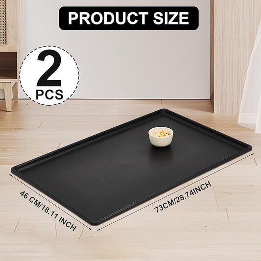 Cunno 2 Pcs Replacement Dog Crate Pan Tray Kennel Bottom Tray Replacement Plastic Bottom Pan for Dog Crate, Black(30")