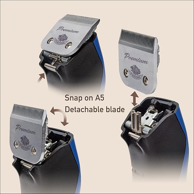 Detachable Blade - Size 3 3/4F Blade 1/2", Made of Extra Durable Japanese Steel, Compatible with Most Andis, Oster, Wahl A5 Clippers