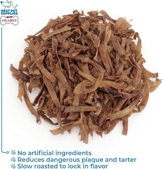 GigaBite Roasted Pig Ears for Dogs, Natural and Healthy Chews, Treats in Whole, Slices, or Sticks, Safe for Puppies and Aggressive Chewers, Clean Teeth and Gums - 2.2 pounds