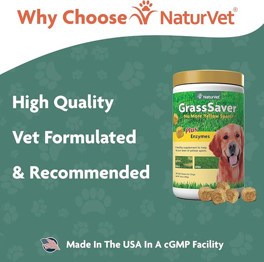 NaturVet GrassSaver 240 Ct & Yard Odor Eliminator Plus Citronella 32oz Spray Bundle | Keep Grass Green, Rid Your Lawn of Yellow Patches Caused by Dog Urine | Eliminate Stool & Urine Odors from Lawn