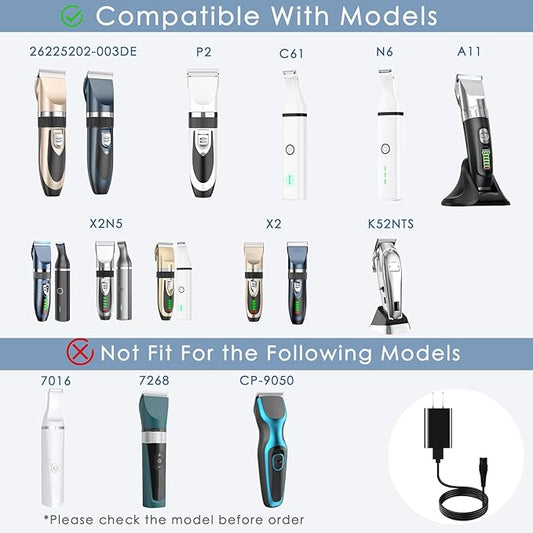 Charger for Oneisall Low Noise Cordless Dog Clippers,Charger Cord and Power Adapter Replacement Compatible with Oneisall Dog Grooming Shaver