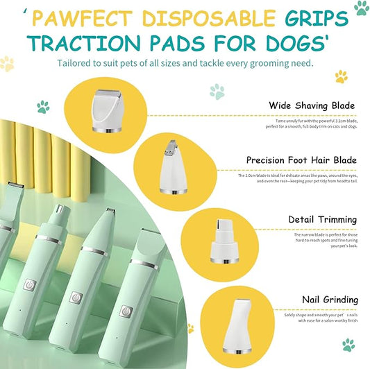 Dog Clippers for Grooming,Grooming kit 4 in 1 with Nail Grinder,Adaptable for Large and Small Dogs and Cats,Low Noise USB Rechargeable,Shaver Grooming Supplies for Pet Cats Dogs