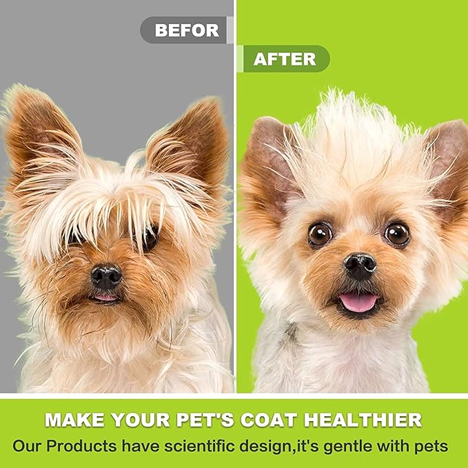 AndroPets - Self-Cleaning Grooming Brush for Dogs and Cats | Removes Loose Undercoat, Mats, and Tangled Hair | Deshedding Tool and Massage Brush (Green)