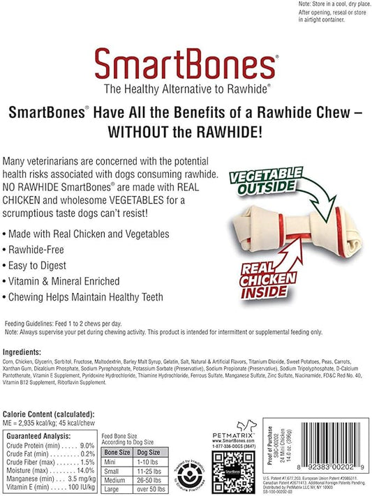 SmartBones Mini Chews With Real Chicken 24 Count, Rawhide-FreeChews For Dogs