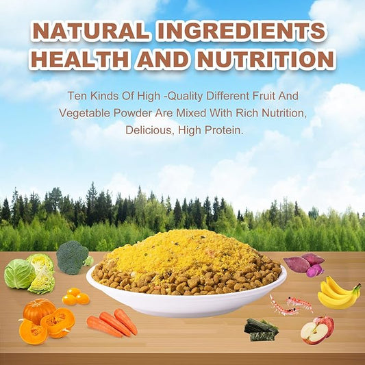 Dog Food Toppers Kibble Seasoning - Freeze Dried Fruit Vegetable 10 Kind Mixed Egg Yolk Powder High Protein Natural Delicious Treat Mix for Picky Eaters(8 Oz)