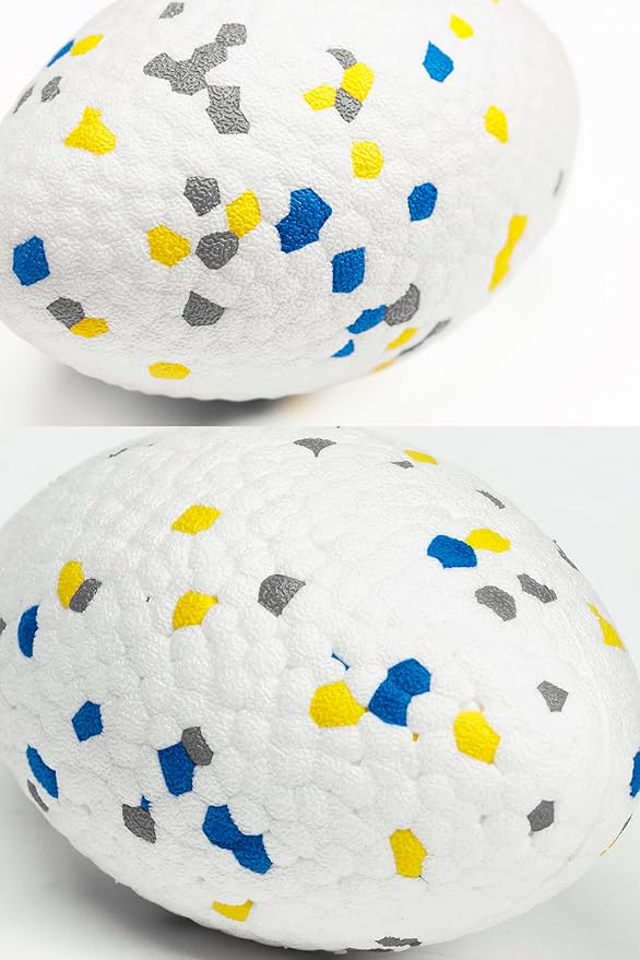 Upgrade Olive Dog Balls Rugby Toys for Aggressive Chewers, Indestructible Tennis Balls for Dogs (White)