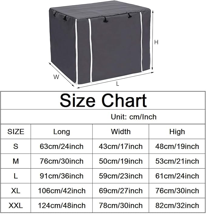 Dog Crate Cover for Wire Crates Kennel 2 Doors Heavy Duty Waterproof Windproof Soundproof Pet Cage Cover Home Decoration - Cover only - Dark Grey - Fits 48 Inch Crates